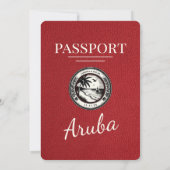 Red Aruba Passport Hochzeitseinladung Einladung (Rückseite)