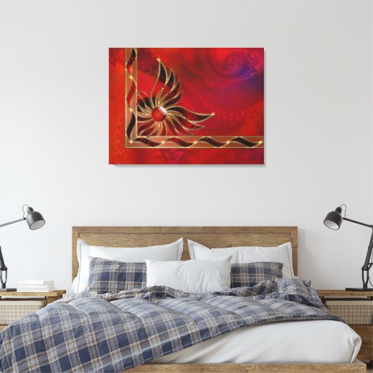 Red As Flame Canvas Print Leinwanddruck (Insitu (Schlafzimmer))