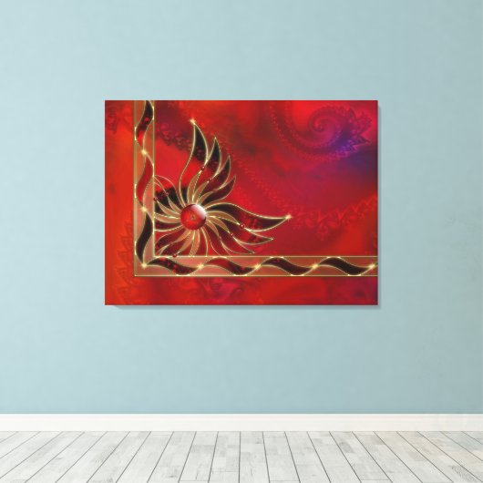 Red As Flame Canvas Print Leinwanddruck (Insitu (Holzboden))