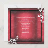 Red Asian Black Blossom White Birthday Party Einladung (Rückseite)