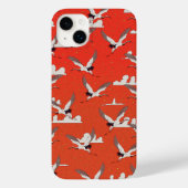 Red Asian Crane Pattern Case-Mate iPhone Hülle (Rückseite)