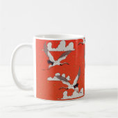 Red Asian Crane Pattern Kaffeetasse (Links)