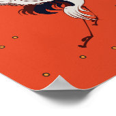 Red Asian Crane Pattern Poster (Ecke)