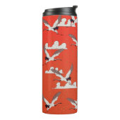 Red Asian Crane Pattern Thermosbecher (Nach links gedreht)