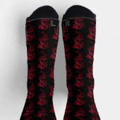 Red Asian Dragons Socken (Oben)