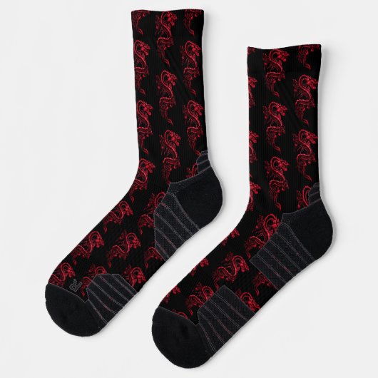 Red Asian Dragons Socken (Links)