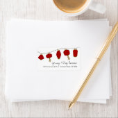 Red Asian Lanterns Address Labels Adressaufkleber (Insitu)