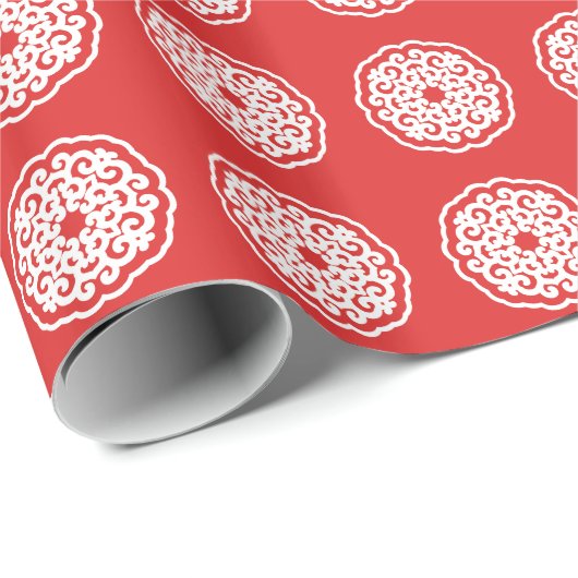 Red Asian Moods Mandalla Geschenkpapier (Rolleneckpunkt)