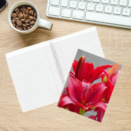 Red Asiatic Lilies Floral Notebook Notizblock