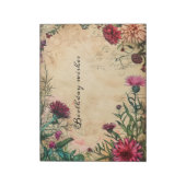 Red Aster Birth Blume September Blumenrahmen Notizblock (Rotiert)