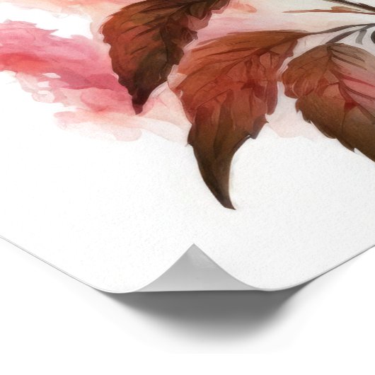 Red Astilbe Blumen Art Print Poster (Ecke)