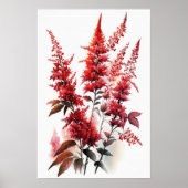 Red Astilbe Blumen Art Print Poster (Vorne)