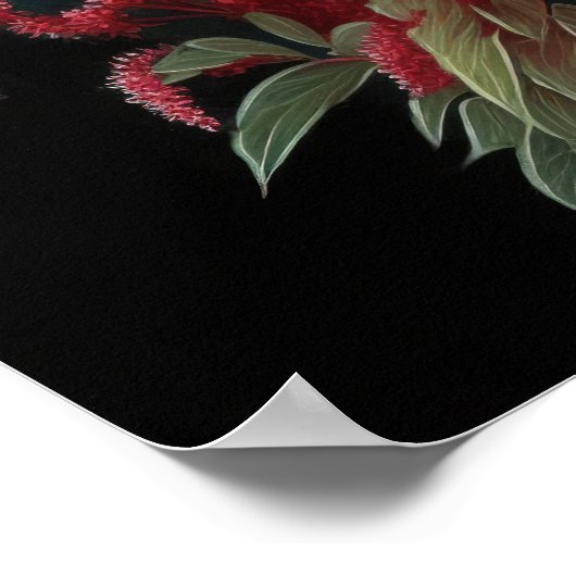 Red Astilbe Blumen Art Print Poster (Ecke)