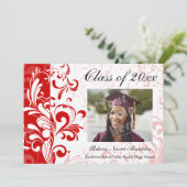 Red Atemberaubend Swirl Foto Abschluss Ankündigung (Stehend Vorderseite)