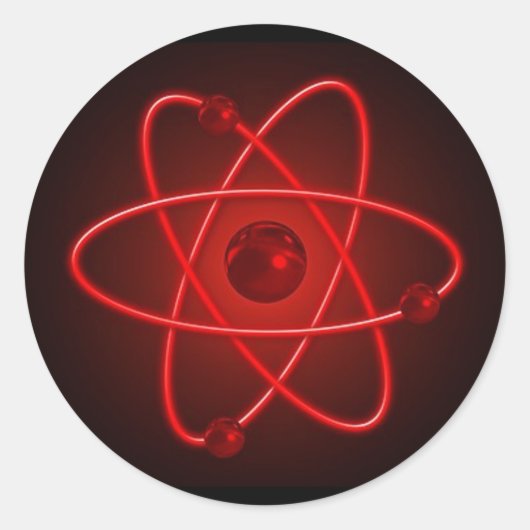 Red Atom Runder Aufkleber (Vorderseite)