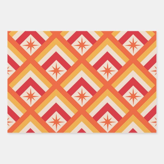 Red Atomic Sternexplosionen aus dem Mittelalter au Geschenkpapier Set (Vorderseite)