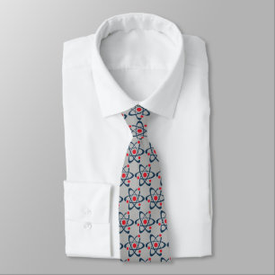 Red Atoms Design Necktie Krawatte