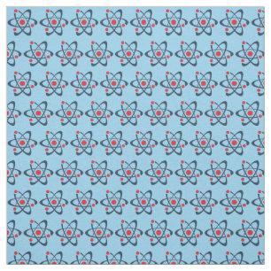 Red Atoms Tiled Design Fabric Stoff