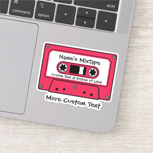 Red Audio Cassette Tape Aufkleber