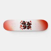 Red auf Black Hearts Skateboard (Horizontal)