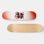 Red auf Black Hearts Skateboard (Horizontal)