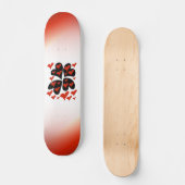 Red auf Black Hearts Skateboard (Vorderseite)