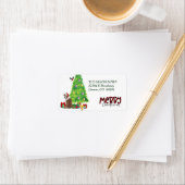 Red Aussie Dog Christmas Tree Rücksendeadresse Adressaufkleber (Insitu)