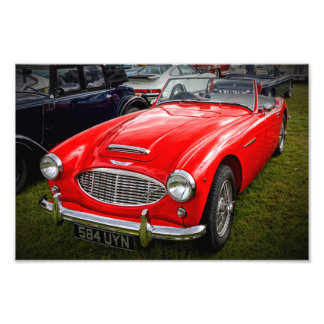 Red Austin Healey 3000 Klassiker Fotodruck