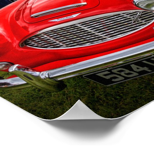 Red Austin Healey 3000 Klassiker Poster (Ecke)