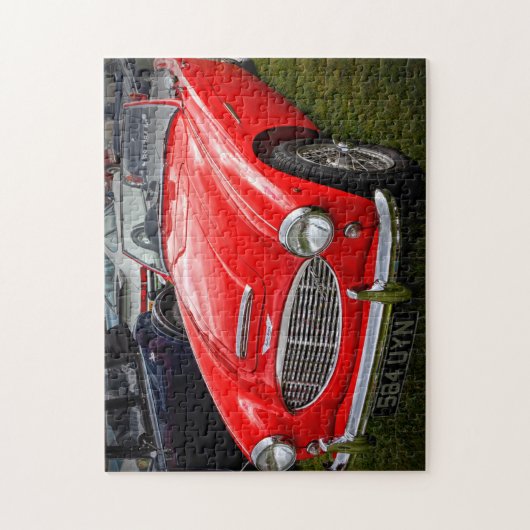 Red Austin Healey 3000 Klassiker Puzzle (Vertikal)