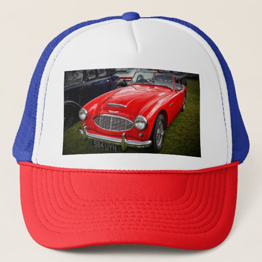 Red Austin Healey 3000 Klassiker Truckerkappe (Vorderseite)