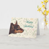 Red Australian Kelpie Happy Birthday Karte (Gelbe Blume)