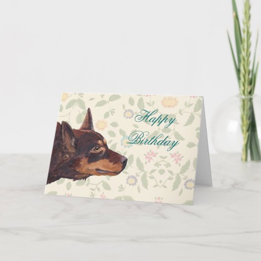 Red Australian Kelpie Happy Birthday Karte (Vorderseite)