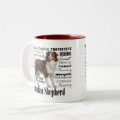 Red Australian Shepherd Traits Zweifarbige Tasse (Vorderseite Links)