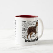 Red Australian Shepherd Traits Zweifarbige Tasse (VorderseiteRechts)