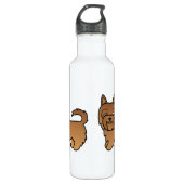 Red Australian Terrier Dog Cartoon Zeichnend Edelstahlflasche (Vorderseite)