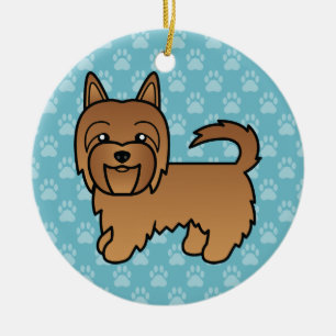 Red Australian Terrier Dog Niedlich Zeichnend auf Keramikornament