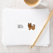 Red Australian Terrier Niedlich Cartoon Dog Adressaufkleber (Insitu)