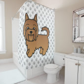 Red Australian Terrier Niedlich Cartoon Dog Duschvorhang (Beispiel)
