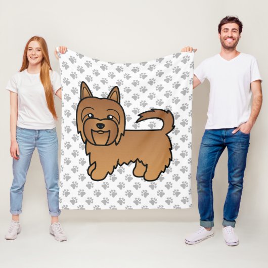 Red Australian Terrier Niedlich Cartoon Dog Fleecedecke (Beispiel)