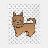 Red Australian Terrier Niedlich Cartoon Dog Fleecedecke (Vorderseite)