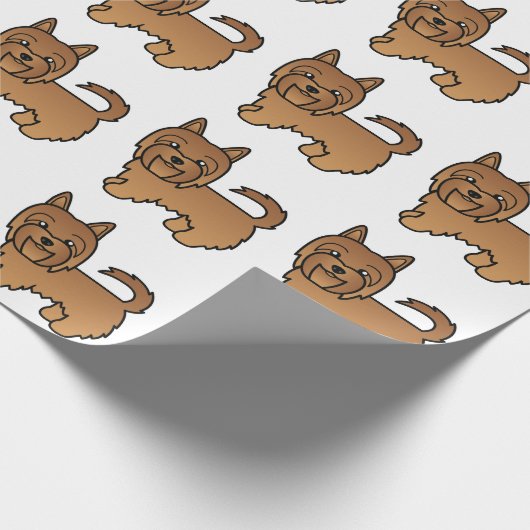 Red Australian Terrier Niedlich Dog Pattern Geschenkpapier (Ecke)