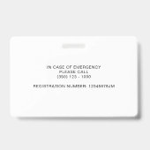 Red Autism Support Dog Foto Ausweis (Rückseite)