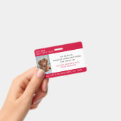 Red Autism Support Dog Foto Ausweis (Handheld)