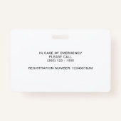 Red Autism Support Dog Foto Ausweis (Rückseite)