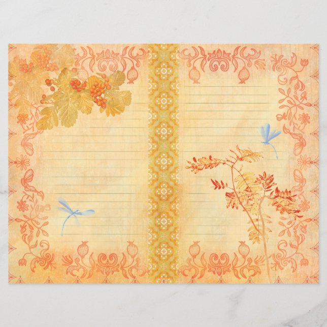 Red Autumn Junkjournal Paper (Vorderseite)