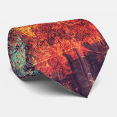 Red Autumn Leaves Krawatte (Gerollt)