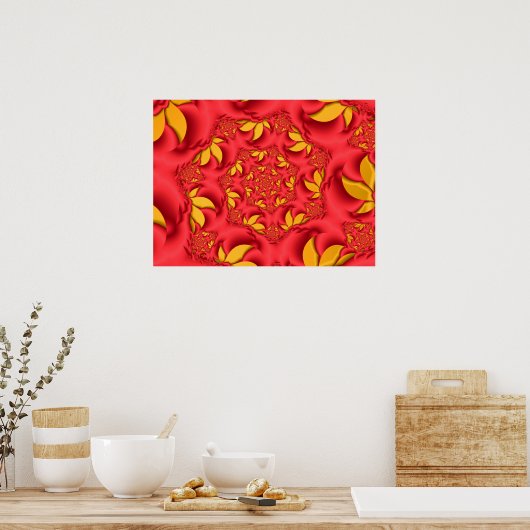 Red Autumn Leaves Poster (Küche)