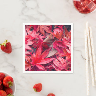 Red Autumn Leaves Serviette