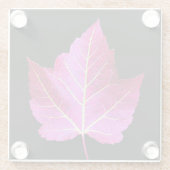 Red Autumn Maple Leaf on Black Background Glasuntersetzer (Rückseite)